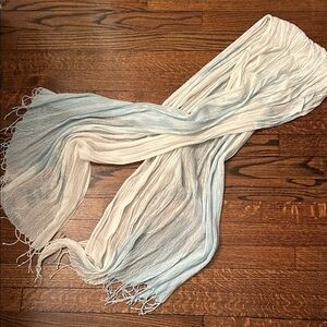 Elegant White and Blue Women's Scarf